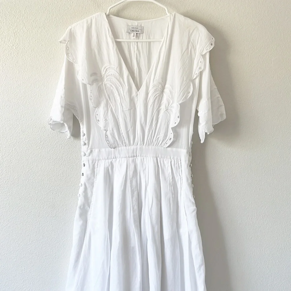 & Other Stories Palm Embroidered Scallop Dress - Picture 6 of 16